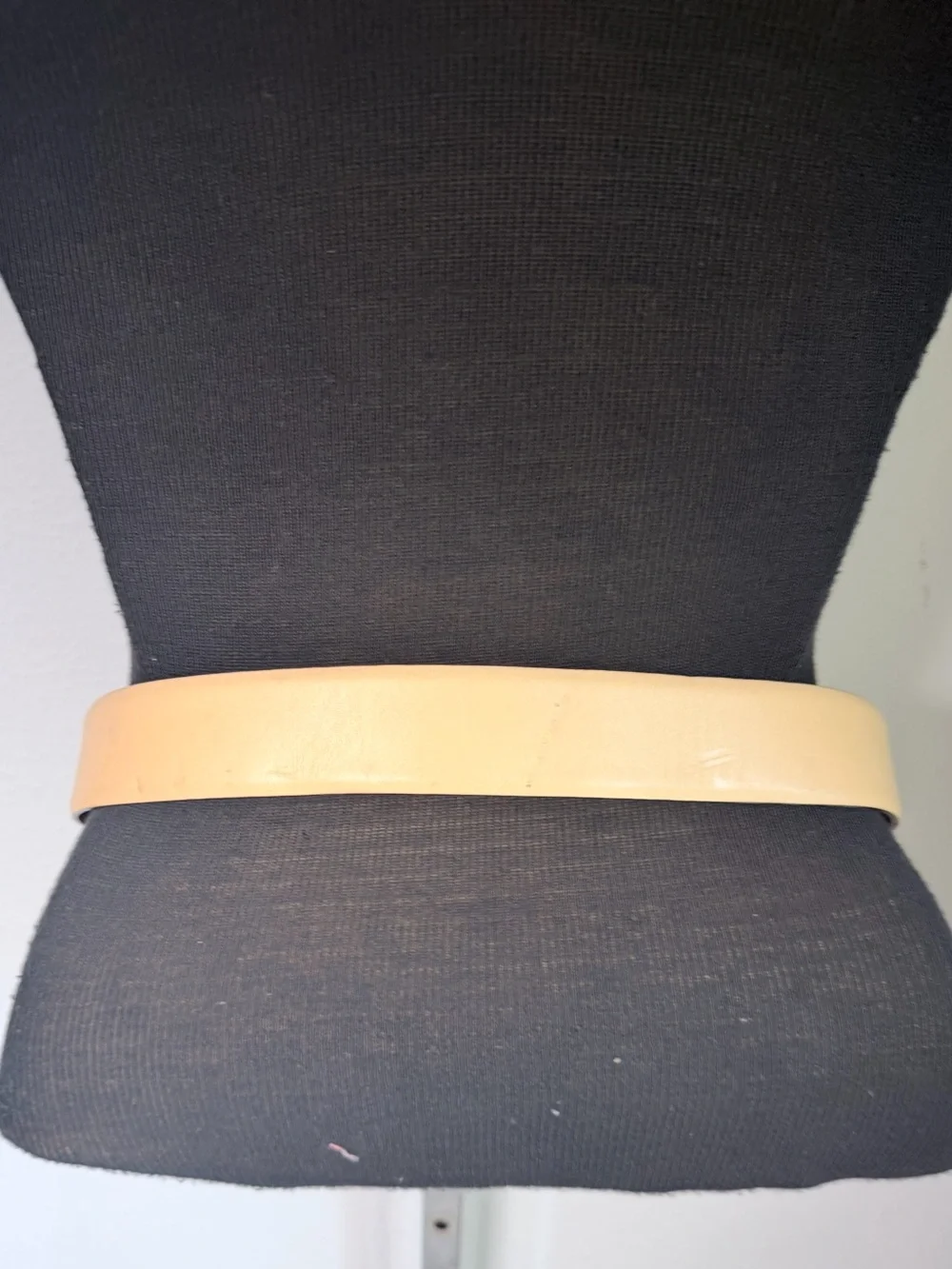 Ralph Lauren Made in Italy Ivory Leather Wide Belt Silver Buckle Size M